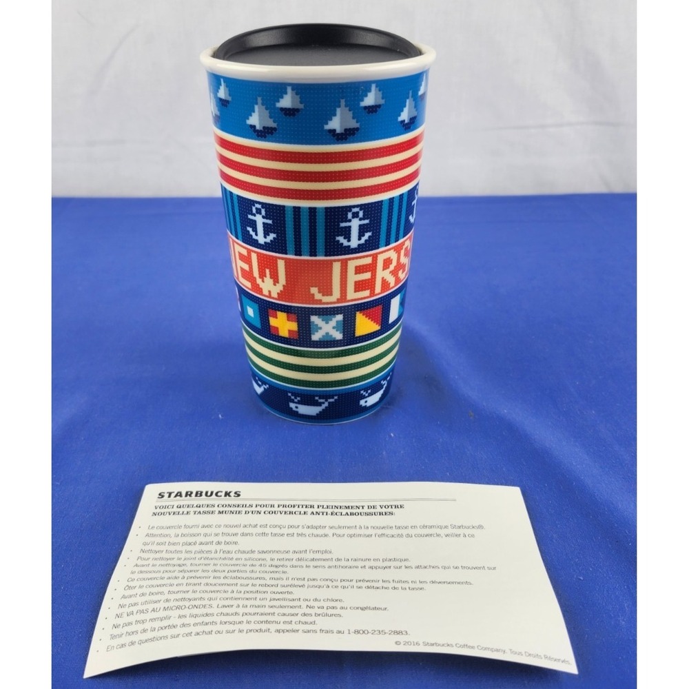 Starbucks 2016 NEW JERSEY State Local Collection Tumbler‎ Mug Cup 12 oz.